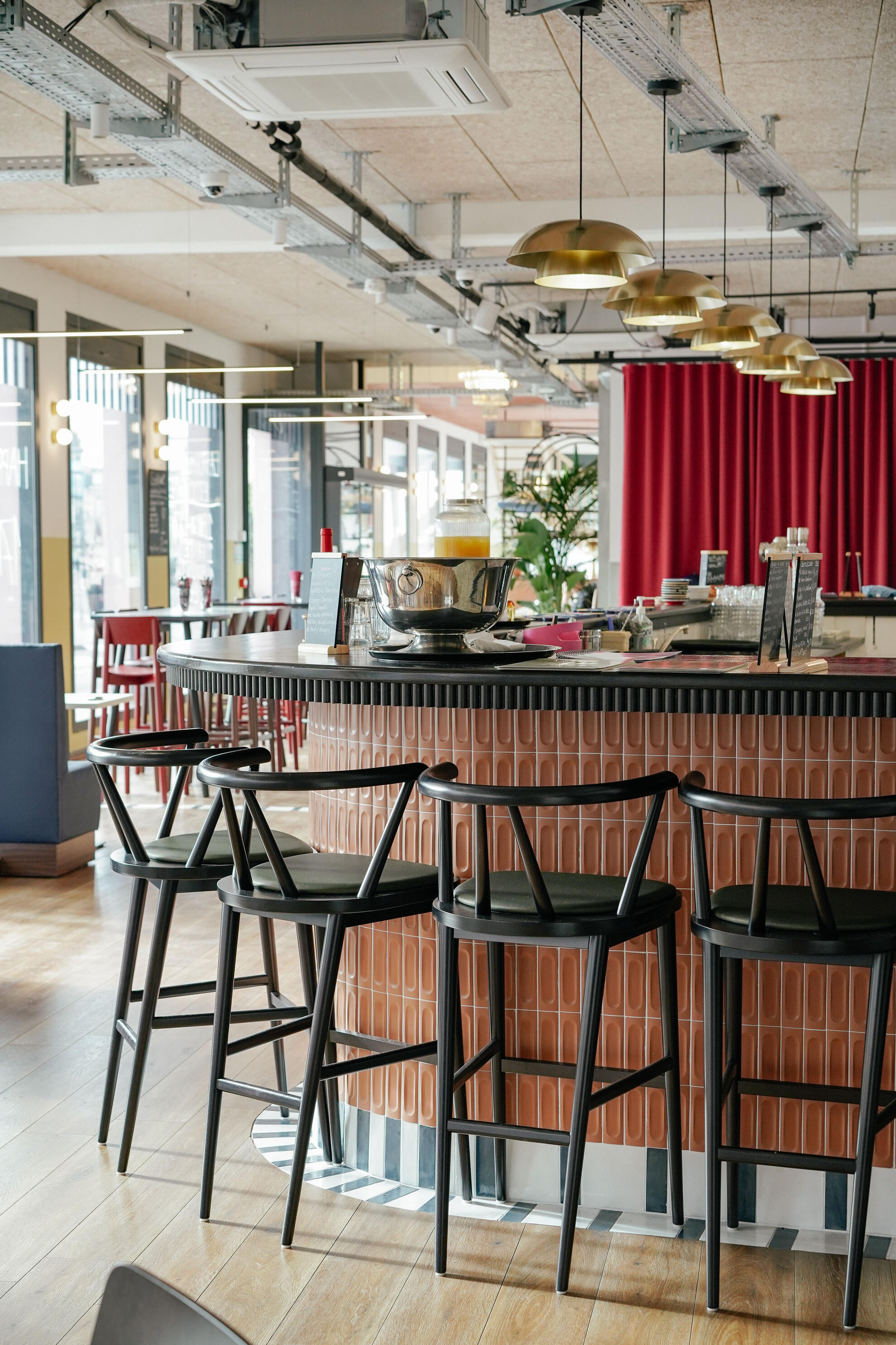Restaurant interior featuring bespoke furniture, handcrafted details and contemporary architecture.